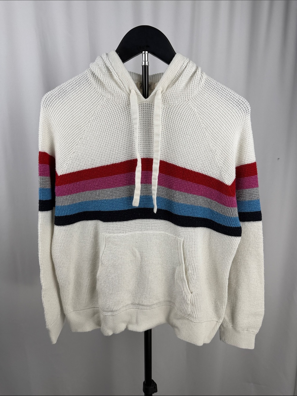 Faherty Throwback Hoodie Organic Cotton Cashmere Striped Sweater S